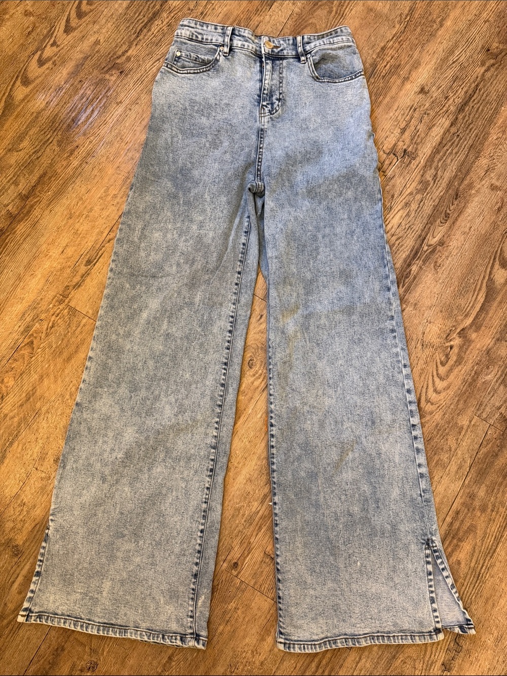 High-Rise Light Acid Wash Wide-Leg Jeans - Women